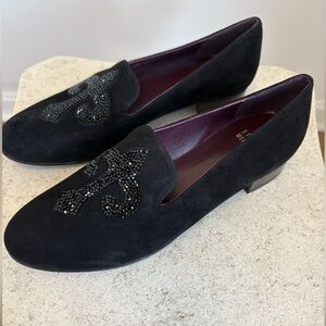 Stuart Weitzman Black Embellished Flats